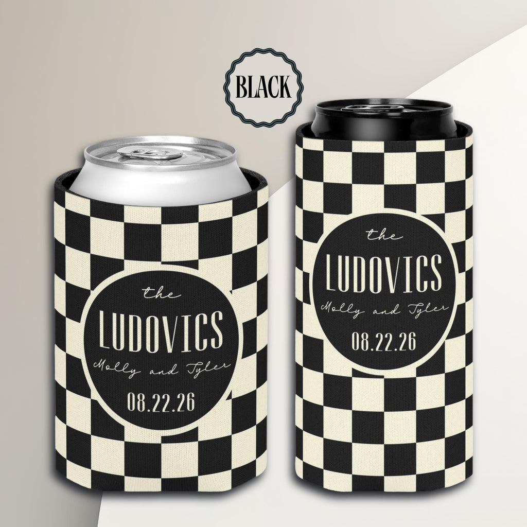 Personalized Wedding Can Coolers, Custom Monogrammed Can Coolers, Custom Can Coolers, Custom Wedding Favors, Party Favors (CZ503)