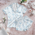Last Toast On The Coast Bachelorette Pajama Set, Long Sleeve Silky Satin PJs, Bridal Party Gift, Coastal Theme Wedding Morning Sleepwear