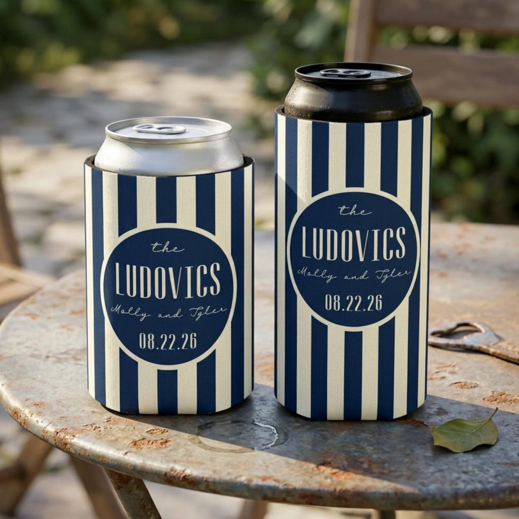 Personalized Wedding Can Coolers, Custom Monogrammed Can Coolers, Custom Can Coolers, Custom Wedding Favors, Party Favors (CZ508)