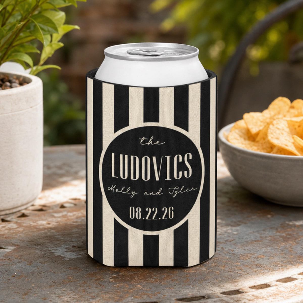 Personalized Wedding Can Coolers, Custom Monogrammed Can Coolers, Custom Can Coolers, Custom Wedding Favors, Party Favors (CZ508)