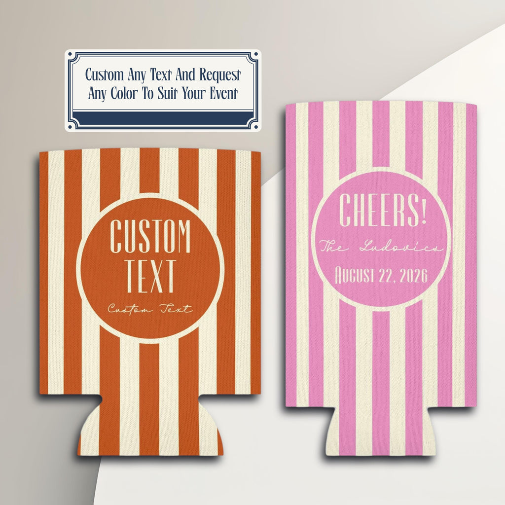 Personalized Wedding Can Coolers, Custom Monogrammed Can Coolers, Custom Can Coolers, Custom Wedding Favors, Party Favors (CZ508)