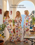 Mediterranean Summer Pajama Set – Mediterranean Food Print PJS– Bride Bridesmaid Bachelorette Party