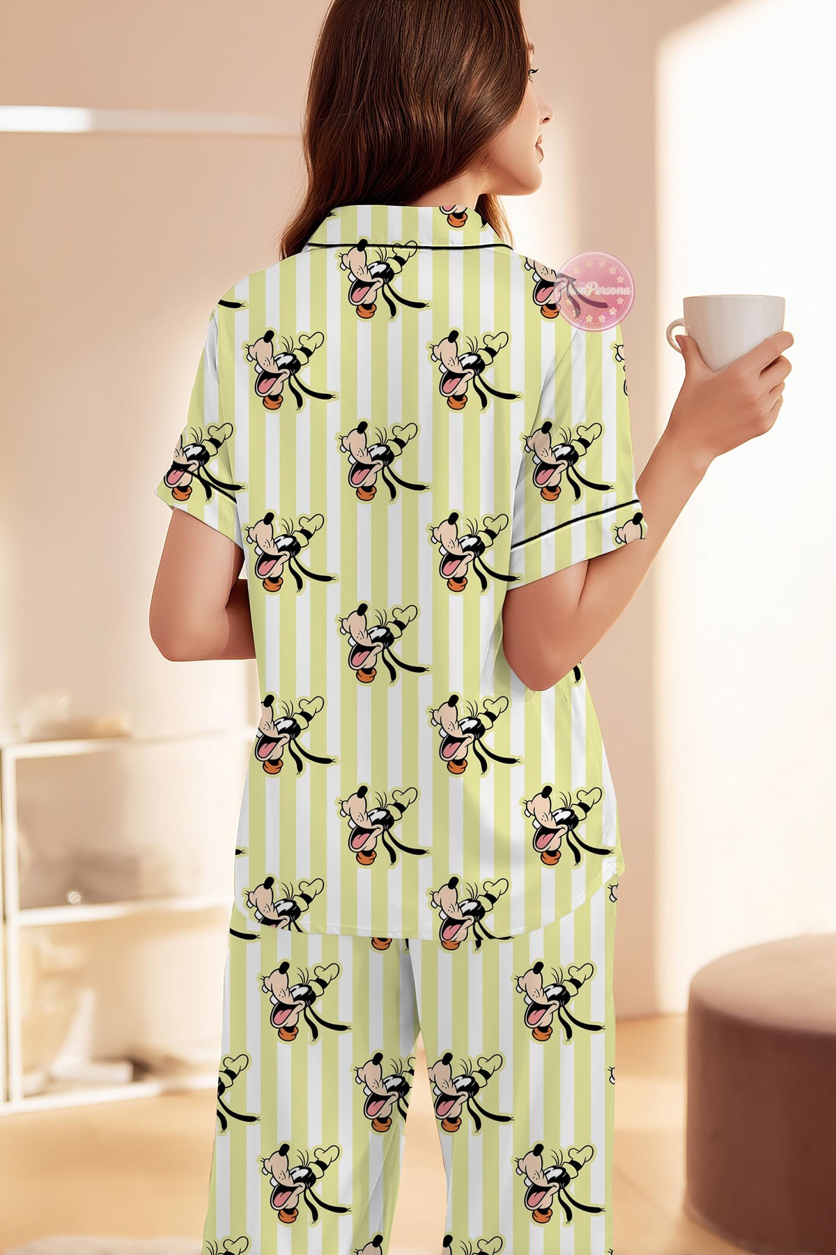 Disney Goofy Pajama Set, Mickey Minnie Daisy Donald Striped Pajamas, Cute Couple Matching Sleepwear, Cartoon Lounge Set