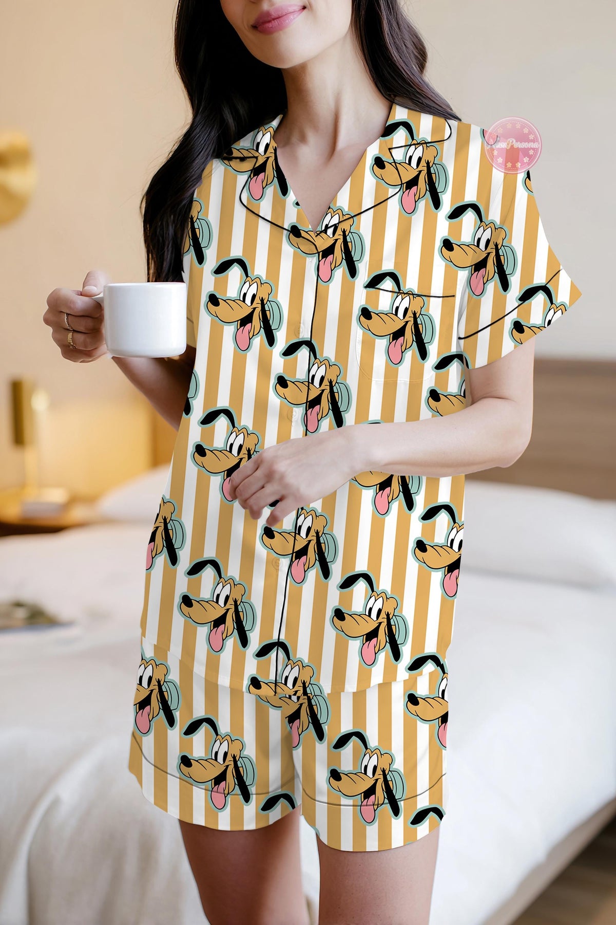 Disney Pluto Dog Pajama Set, Mickey & Friends Pajamas, Disney Trip Outfit, Cute Disney Sleepwear, Matching Lounge Set, Gift for Disney Lover