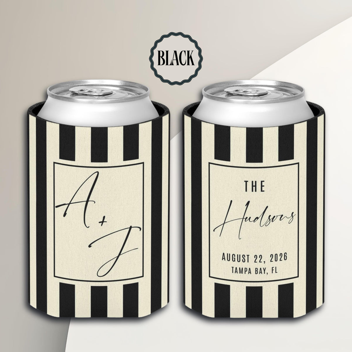 Personalized Wedding Can Coolers, Custom Monogrammed Can Coolers, Custom Can Coolers, Custom Wedding Favors, Party Favors (CZ530)