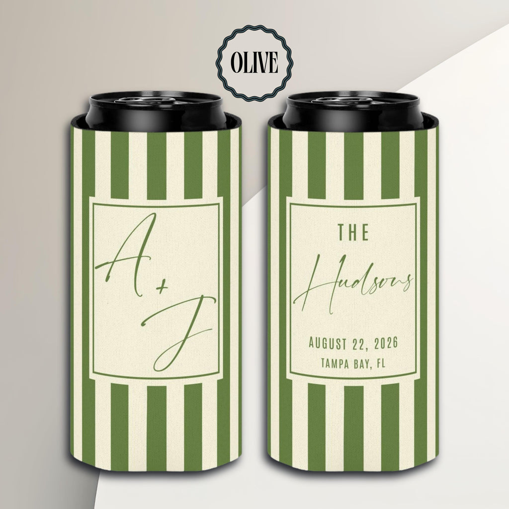 Personalized Wedding Can Coolers, Custom Monogrammed Can Coolers, Custom Can Coolers, Custom Wedding Favors, Party Favors (CZ530)