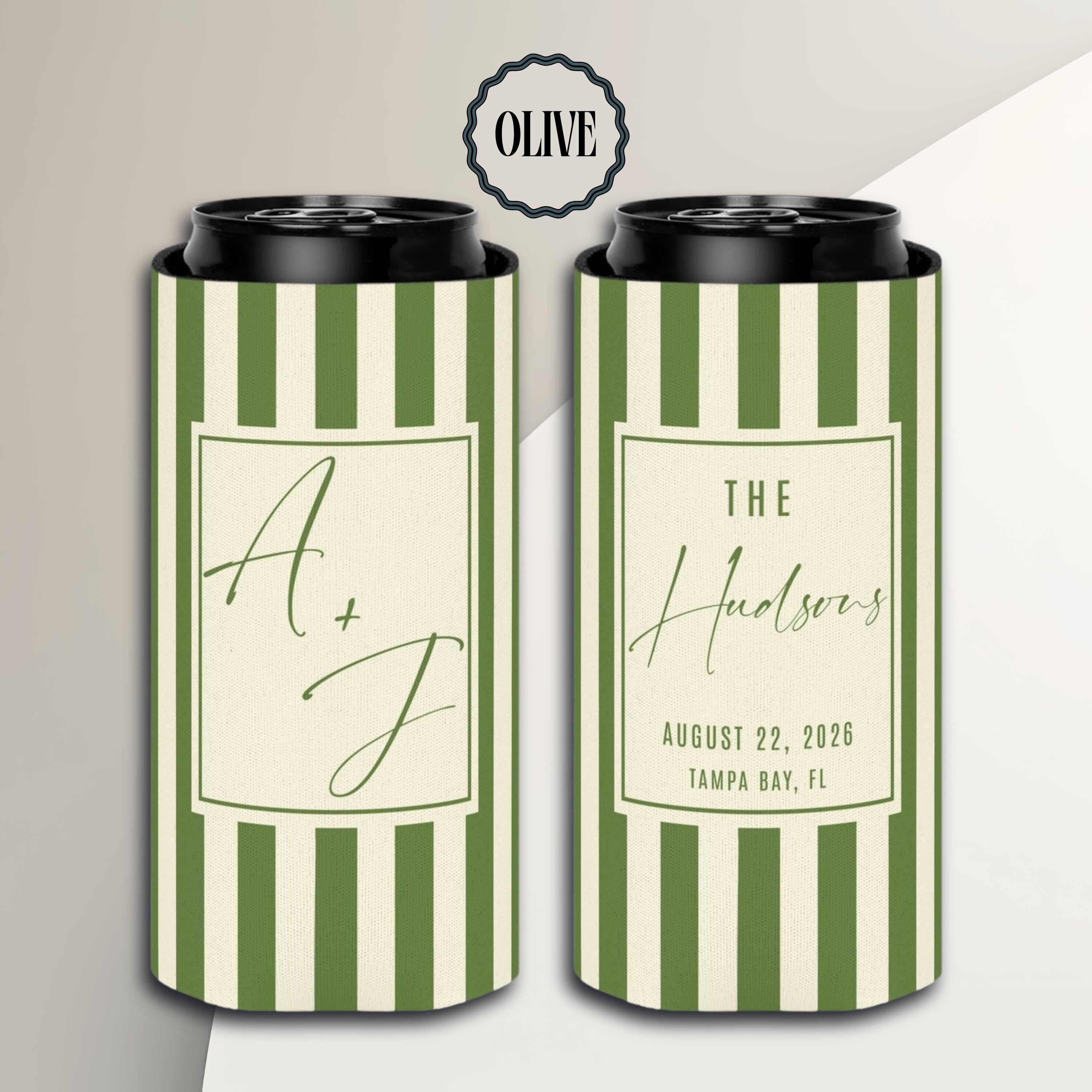 Personalized Wedding Can Coolers, Custom Monogrammed Can Coolers, Custom Can Coolers, Custom Wedding Favors, Party Favors (CZ530)