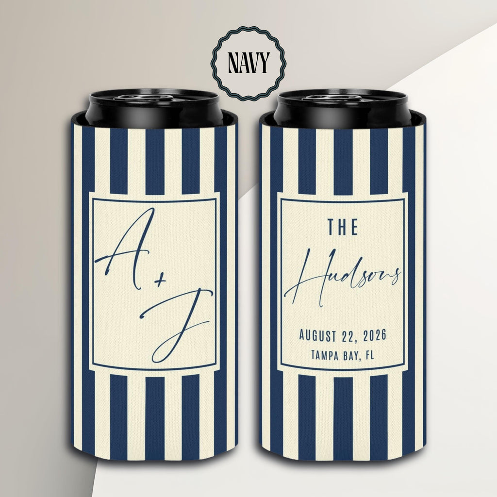 Personalized Wedding Can Coolers, Custom Monogrammed Can Coolers, Custom Can Coolers, Custom Wedding Favors, Party Favors (CZ530)