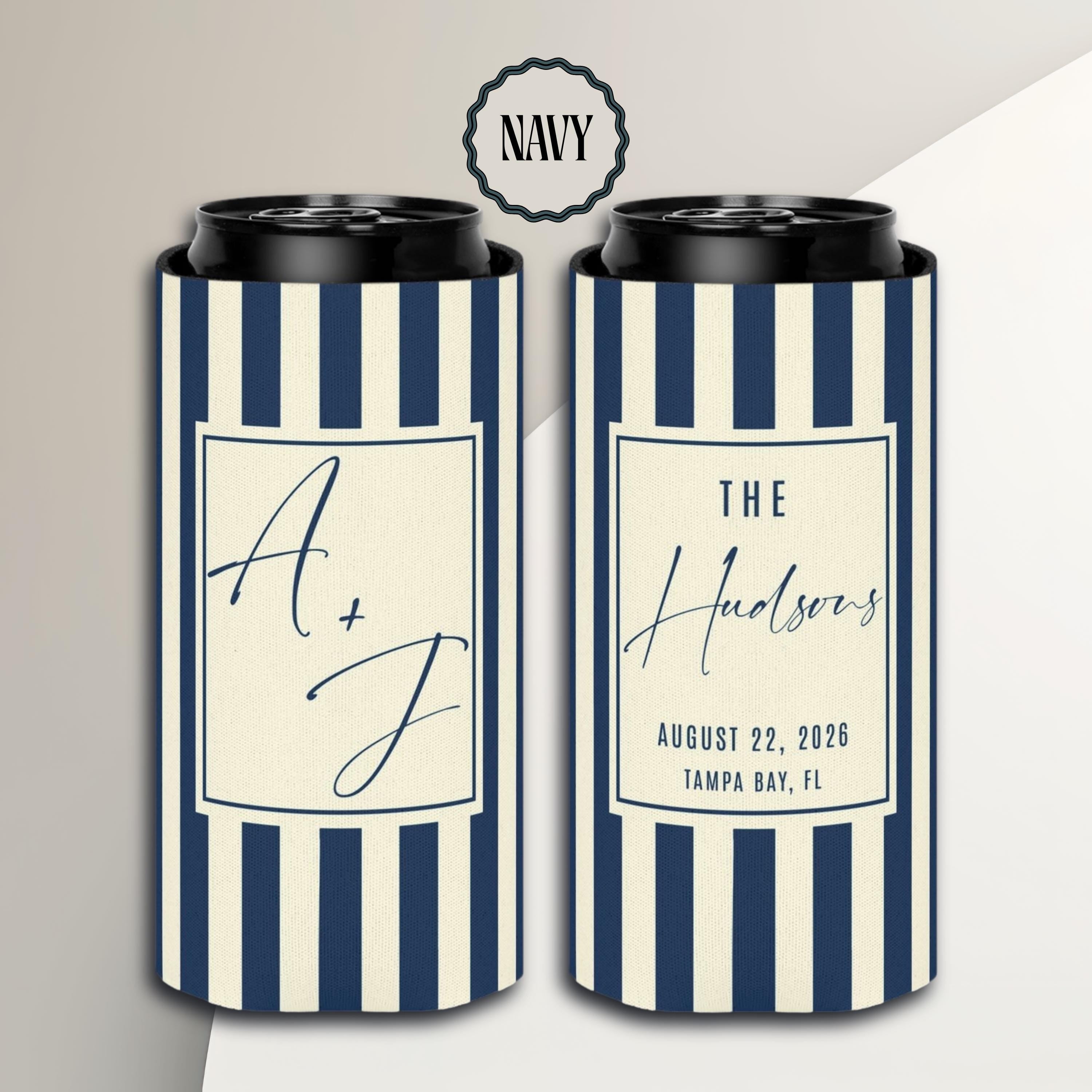 Personalized Wedding Can Coolers, Custom Monogrammed Can Coolers, Custom Can Coolers, Custom Wedding Favors, Party Favors (CZ530)