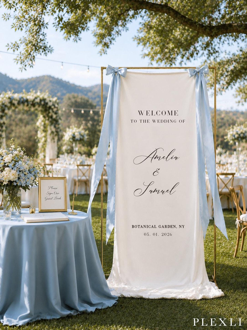 Personalized Linen Wedding Welcome Sign, Custom Fabric Banner, Wedding Decoration, Engagement Party Sign, Fabric Ceremony Sign