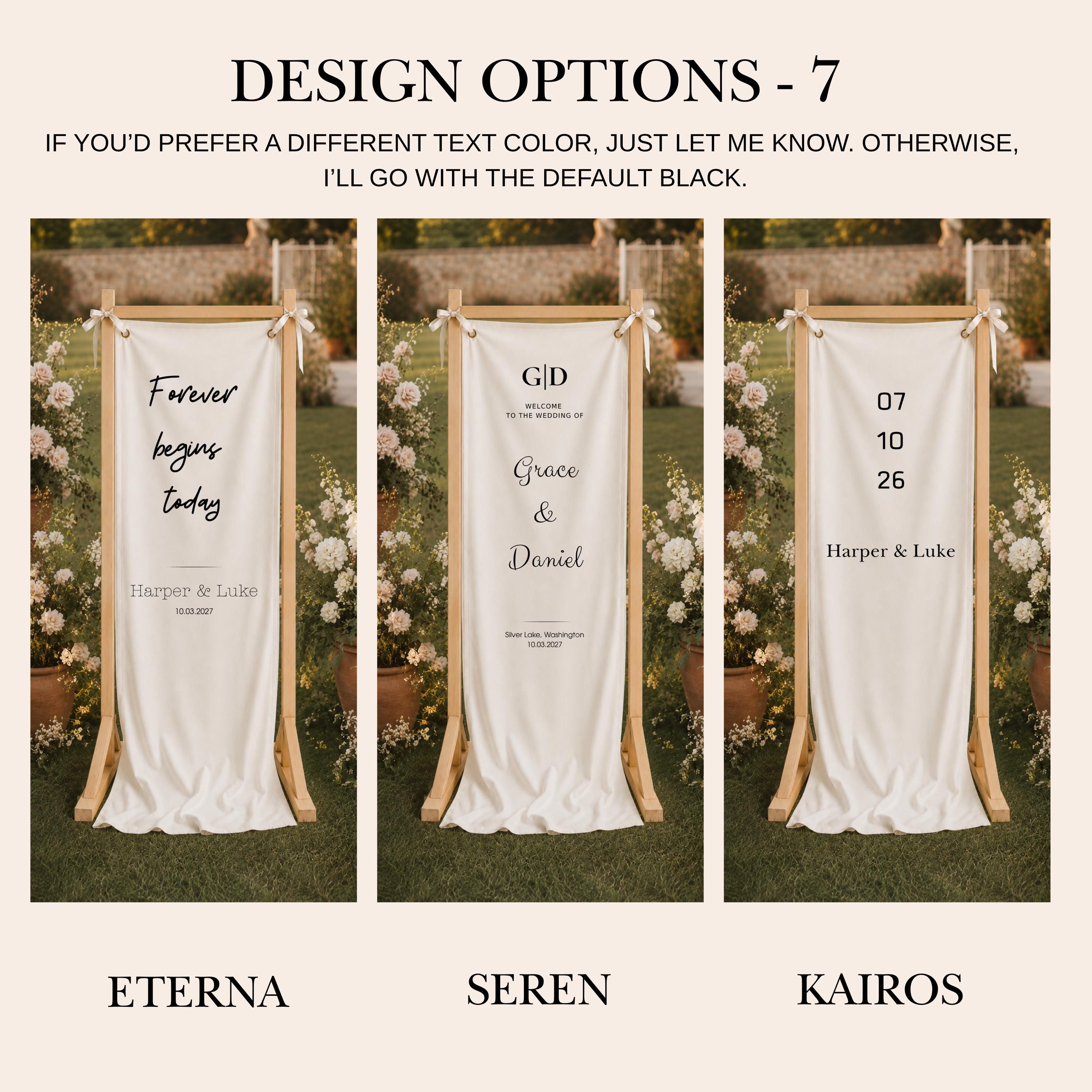 Custom Wedding Entrance Banner with Wooden Stand
