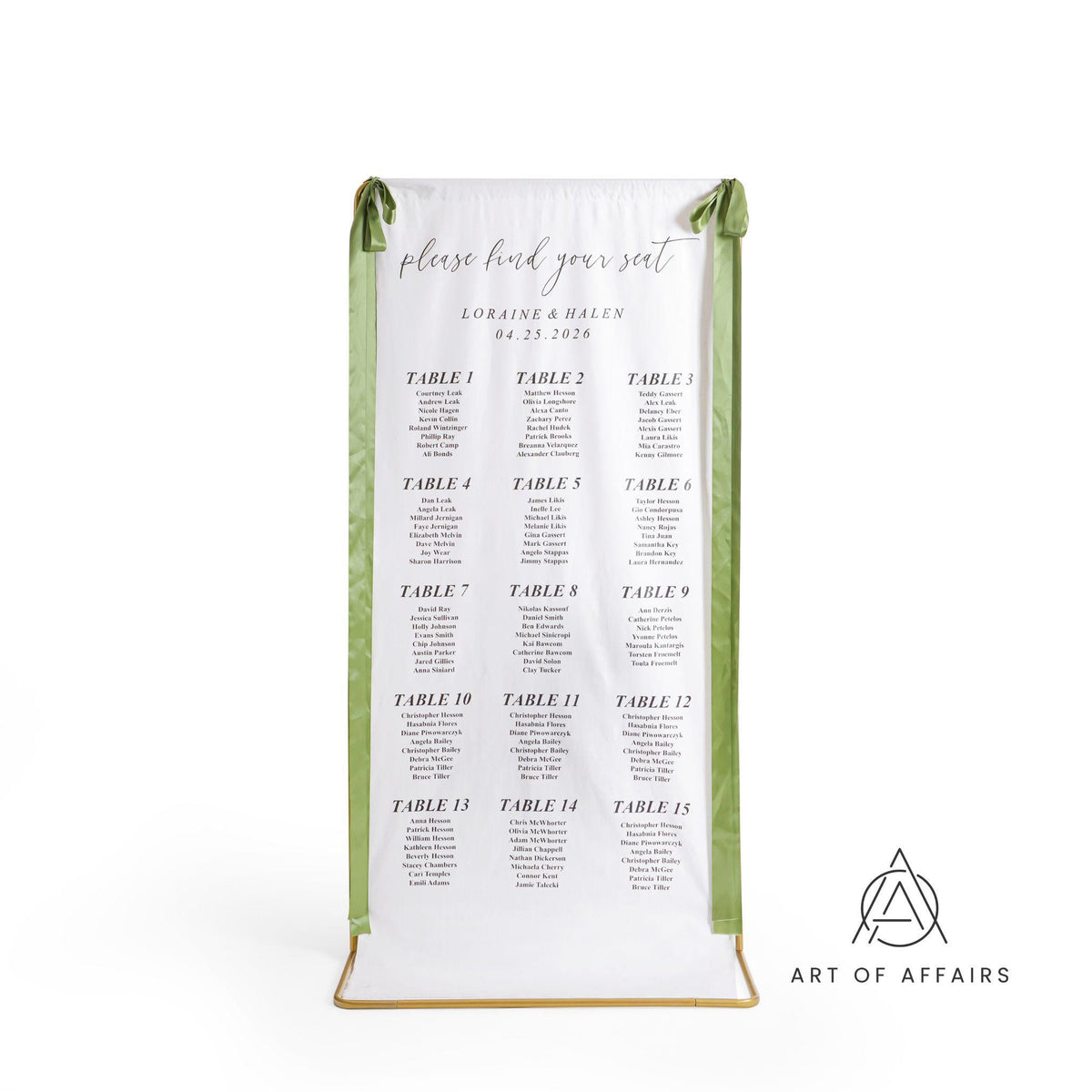 Fabric Wedding Welcome Sign - Linen Welcome Sign - Wedding Banner - Modern Linen Wedding Sign with ribbons and stand.