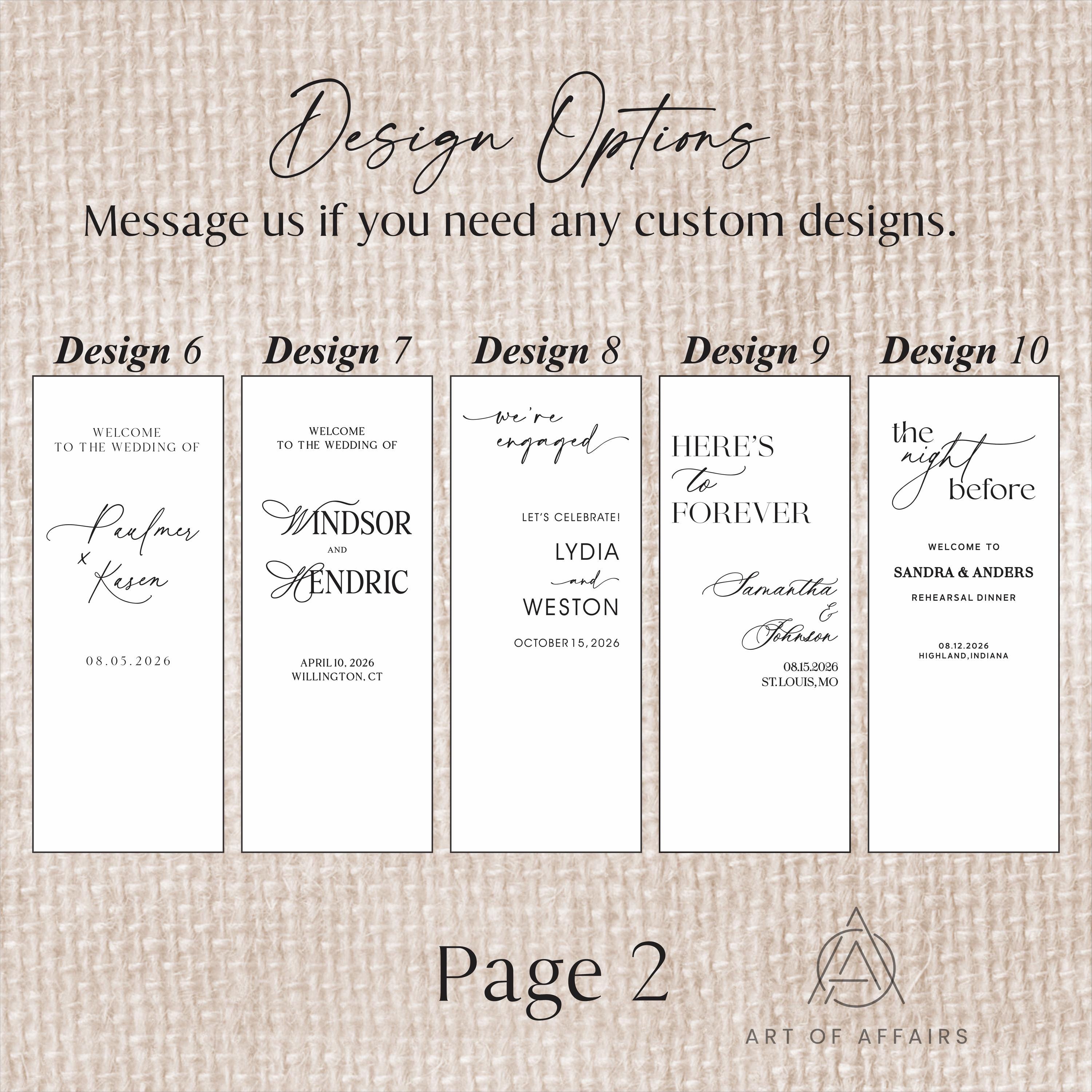 Fabric Wedding Seating chart - Linen Welcome Sign - Wedding Banner - Modern Linen Wedding Sign with ribbons and stand.