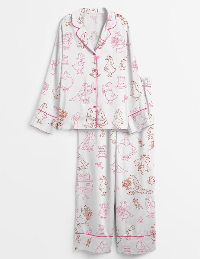 Pajama Set Women – Duck Wedding Print – Bridal Shower Gift