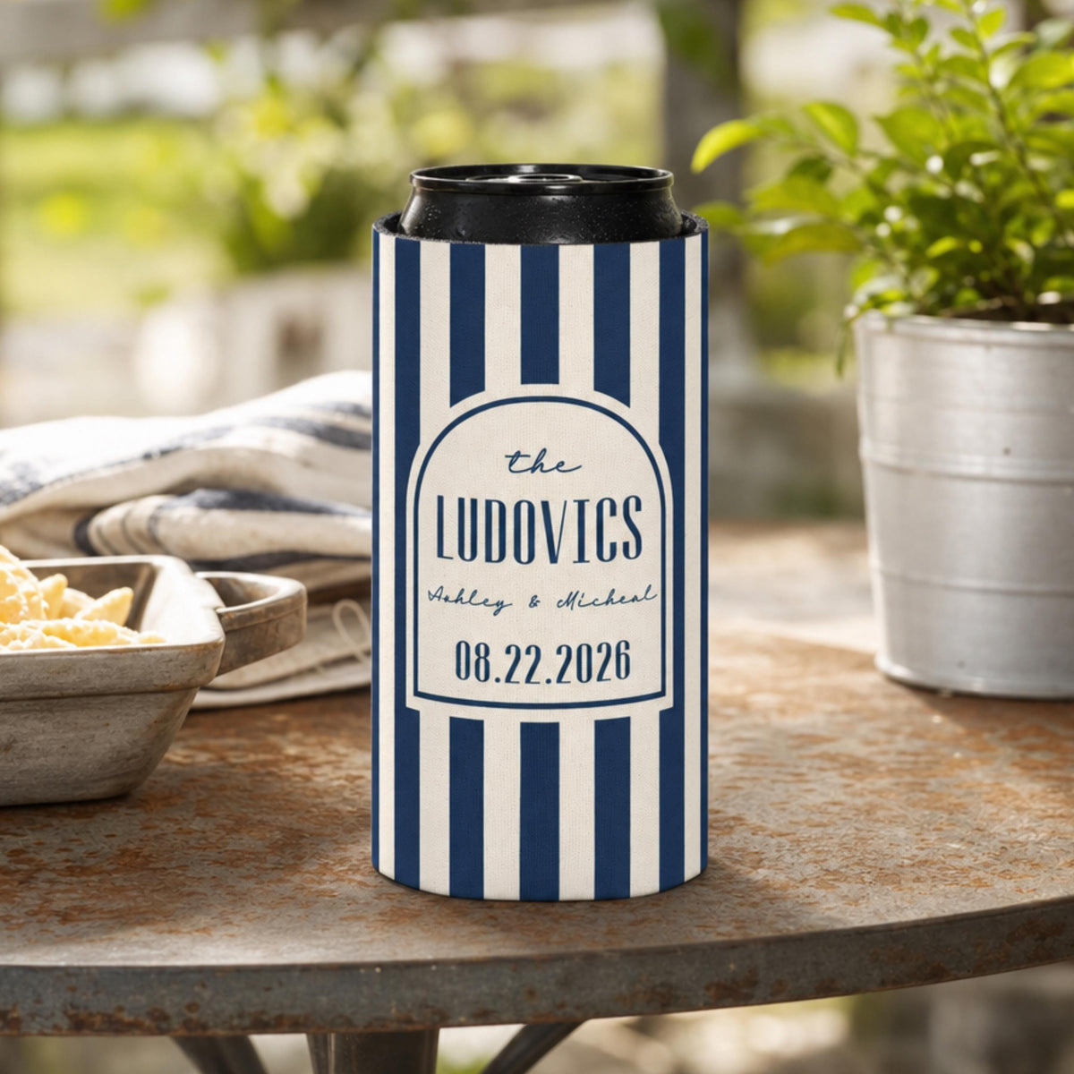 Personalized Wedding Can Coolers, Custom Monogrammed Can Coolers, Custom Can Coolers, Custom Wedding Favors, Party Favors (CZ513)