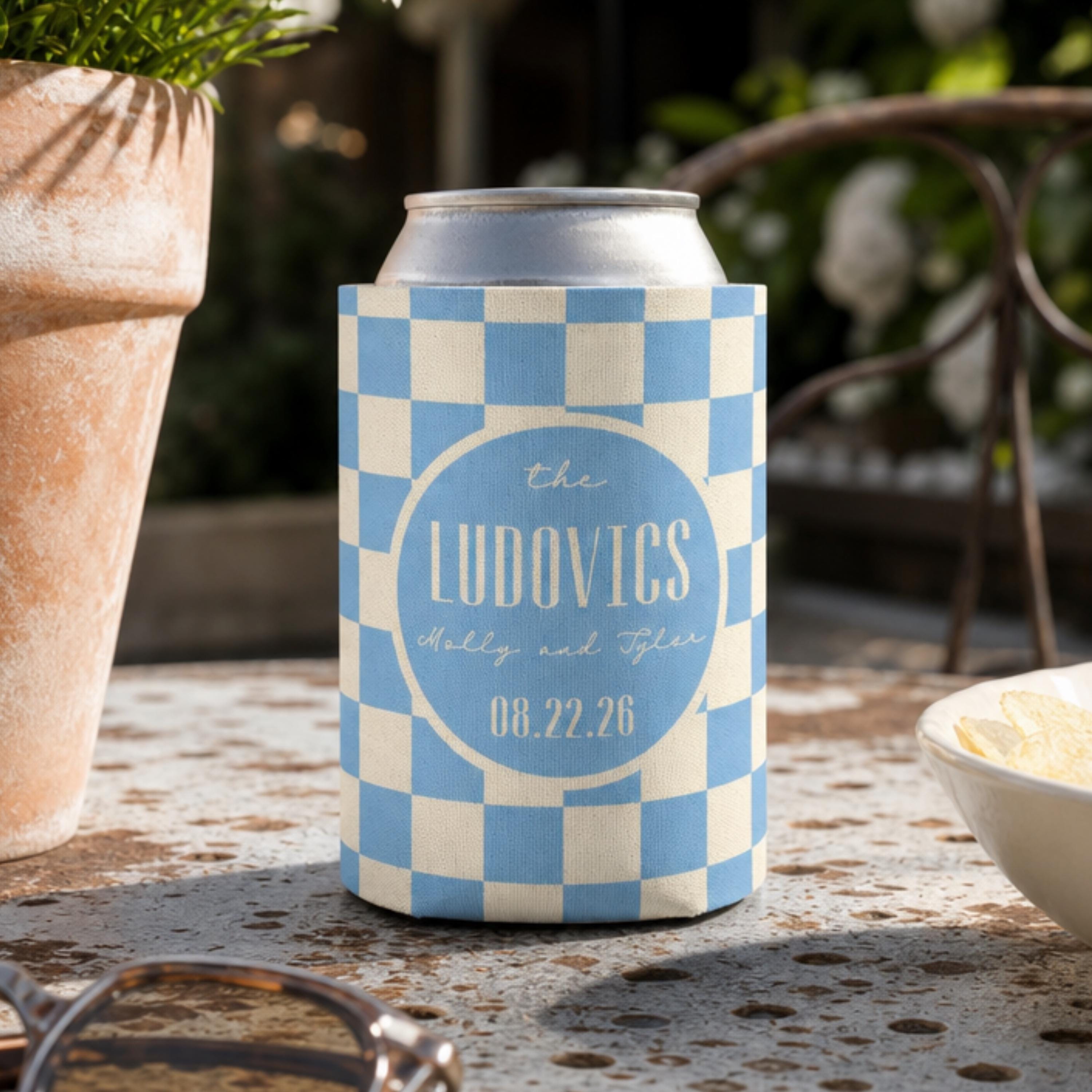 Personalized Wedding Can Coolers, Custom Monogrammed Can Coolers, Custom Can Coolers, Custom Wedding Favors, Party Favors (CZ503)