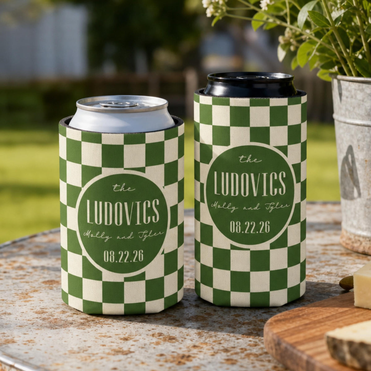 Personalized Wedding Can Coolers, Custom Monogrammed Can Coolers, Custom Can Coolers, Custom Wedding Favors, Party Favors (CZ503)