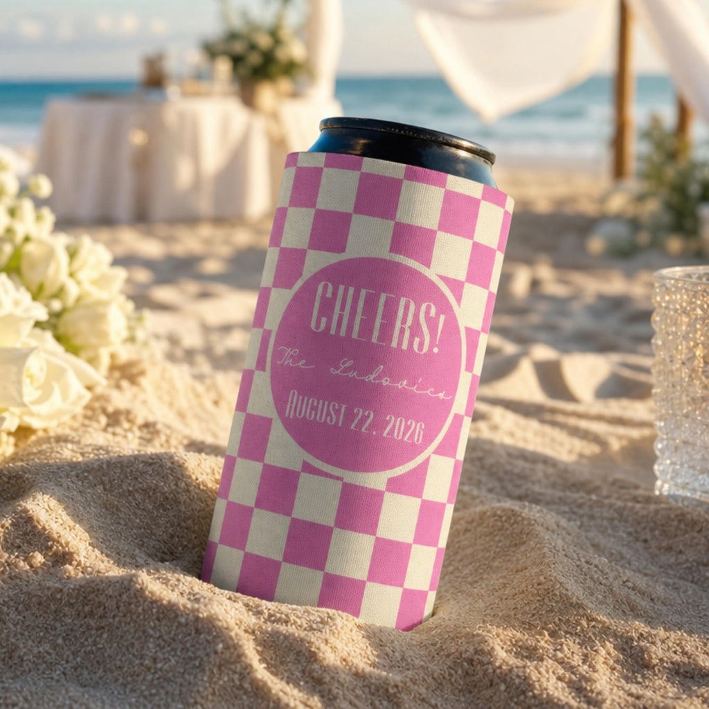 Personalized Wedding Can Coolers, Custom Monogrammed Can Coolers, Custom Can Coolers, Custom Wedding Favors, Party Favors (CZ503)