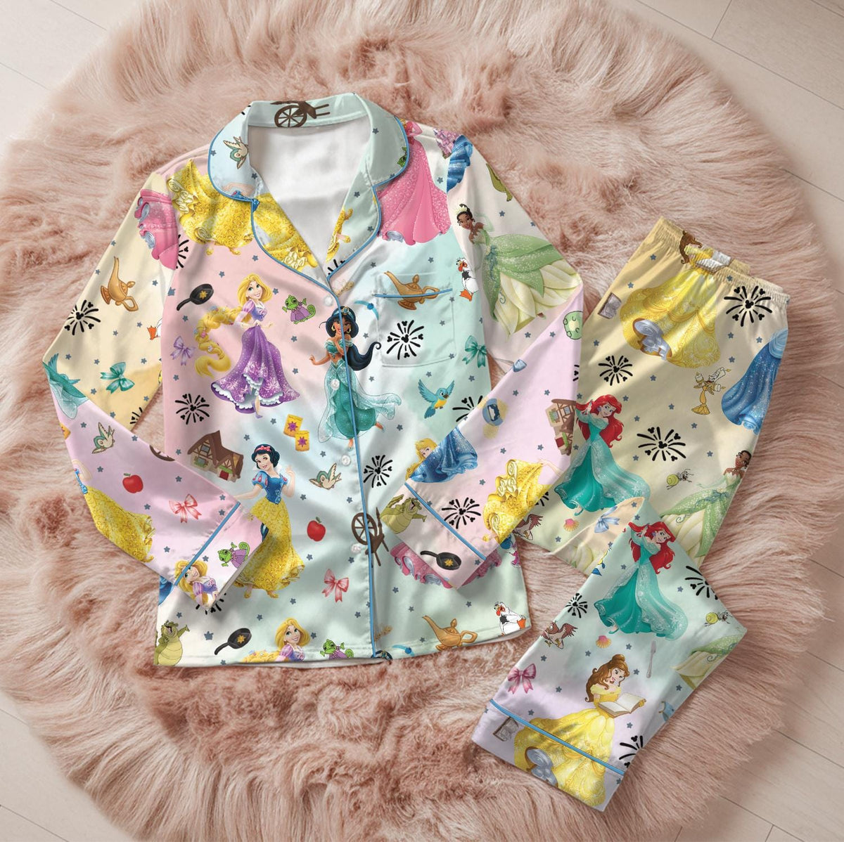 Custom Princess Pajamas, Personalized Name Girls PJs, Birthday Girl Sleepwear, Summer Vacation Pajamas