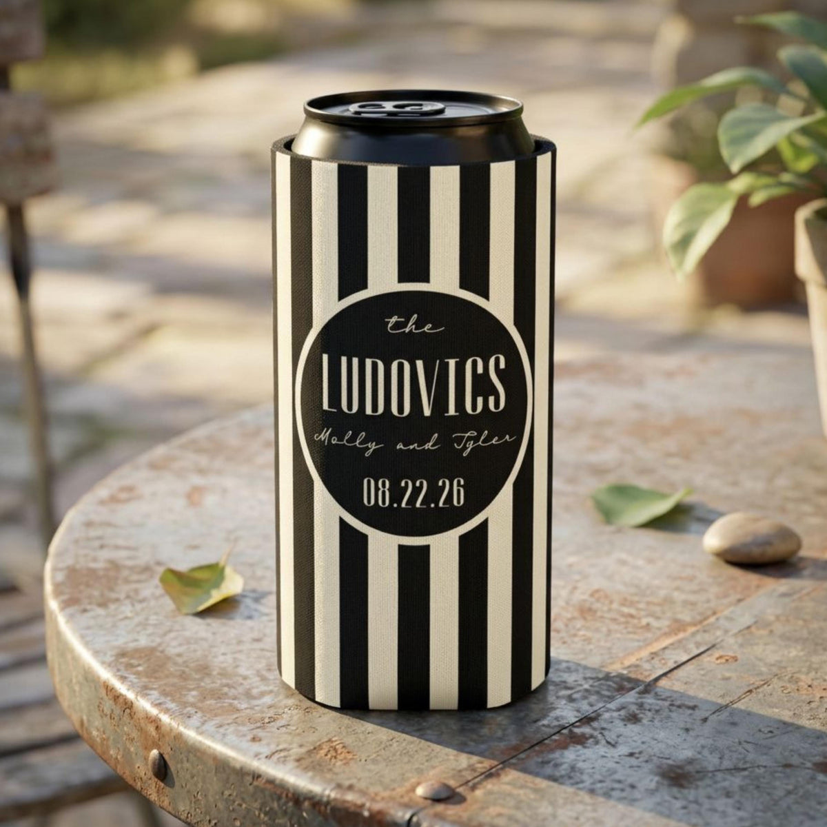 Personalized Wedding Can Coolers, Custom Monogrammed Can Coolers, Custom Can Coolers, Custom Wedding Favors, Party Favors (CZ508)
