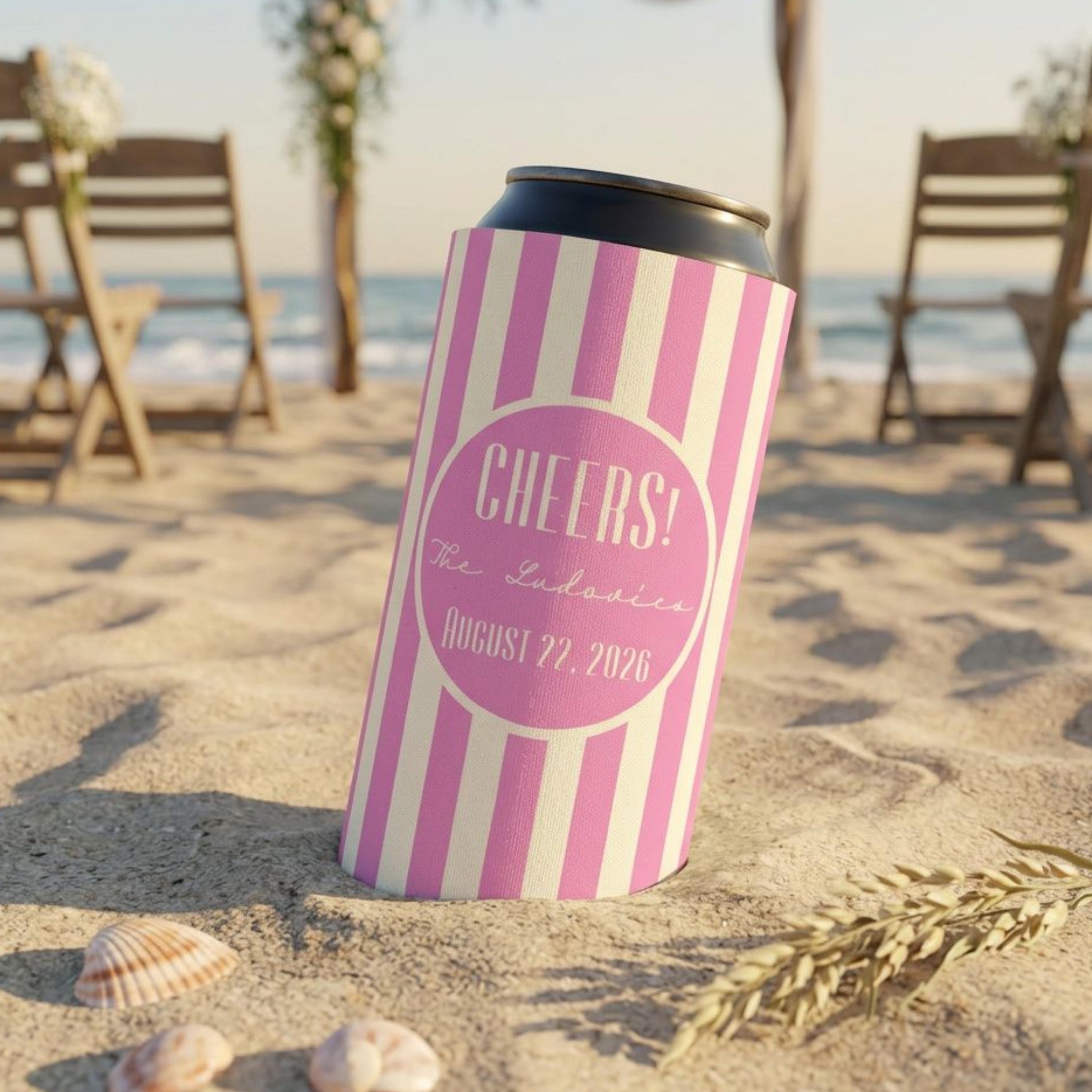 Personalized Wedding Can Coolers, Custom Monogrammed Can Coolers, Custom Can Coolers, Custom Wedding Favors, Party Favors (CZ508)