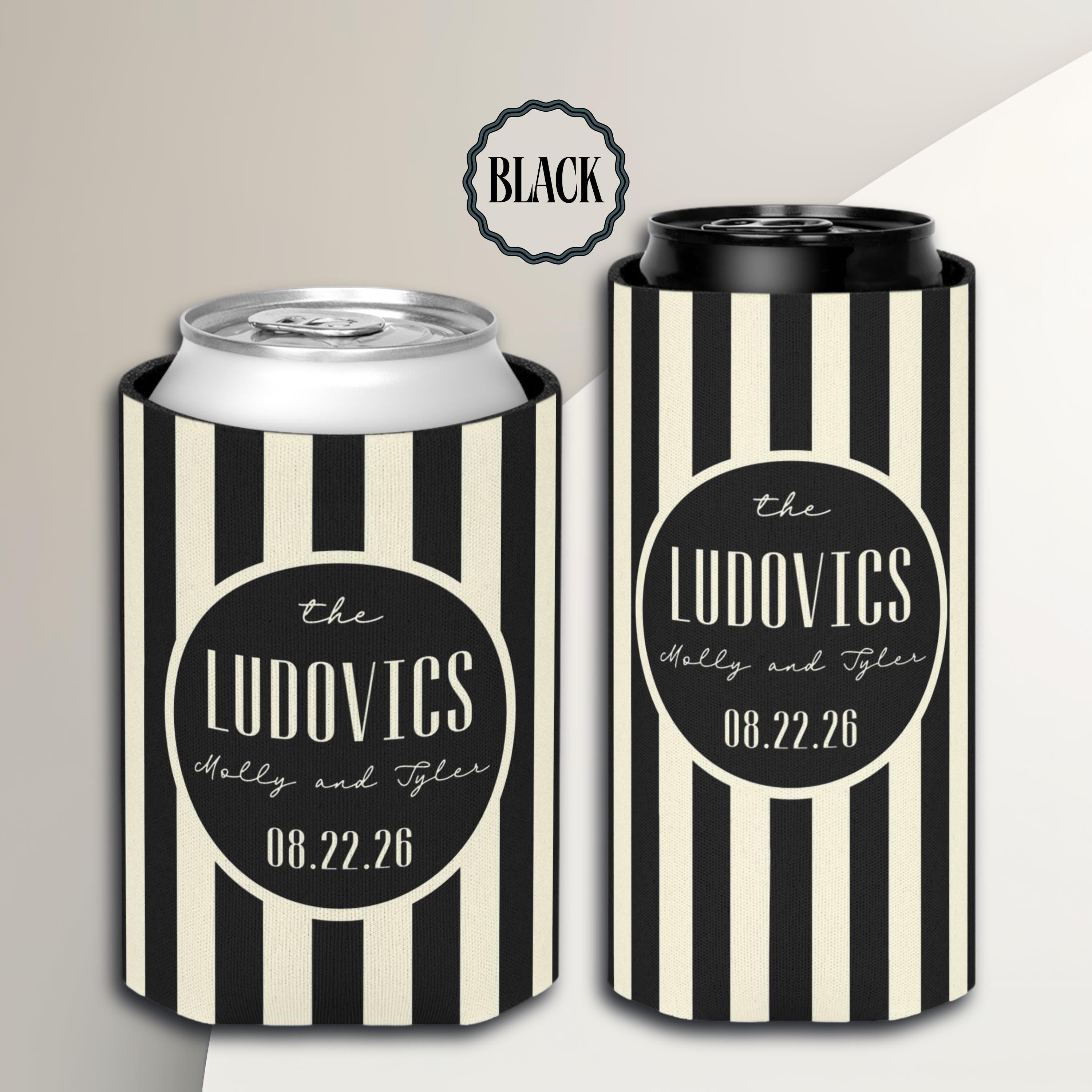 Personalized Wedding Can Coolers, Custom Monogrammed Can Coolers, Custom Can Coolers, Custom Wedding Favors, Party Favors (CZ508)