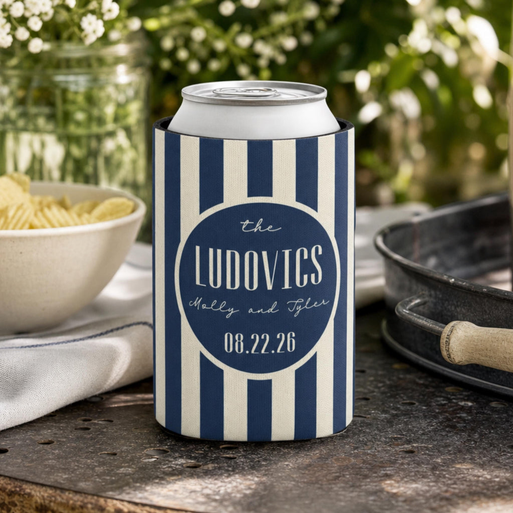 Personalized Wedding Can Coolers, Custom Monogrammed Can Coolers, Custom Can Coolers, Custom Wedding Favors, Party Favors (CZ508)