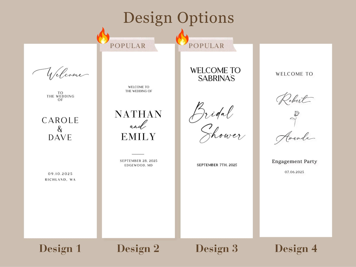 Personalized Linen Wedding Welcome Sign: Bridal Shower, Baby Shower, Engagement Party, Anniversary Banner