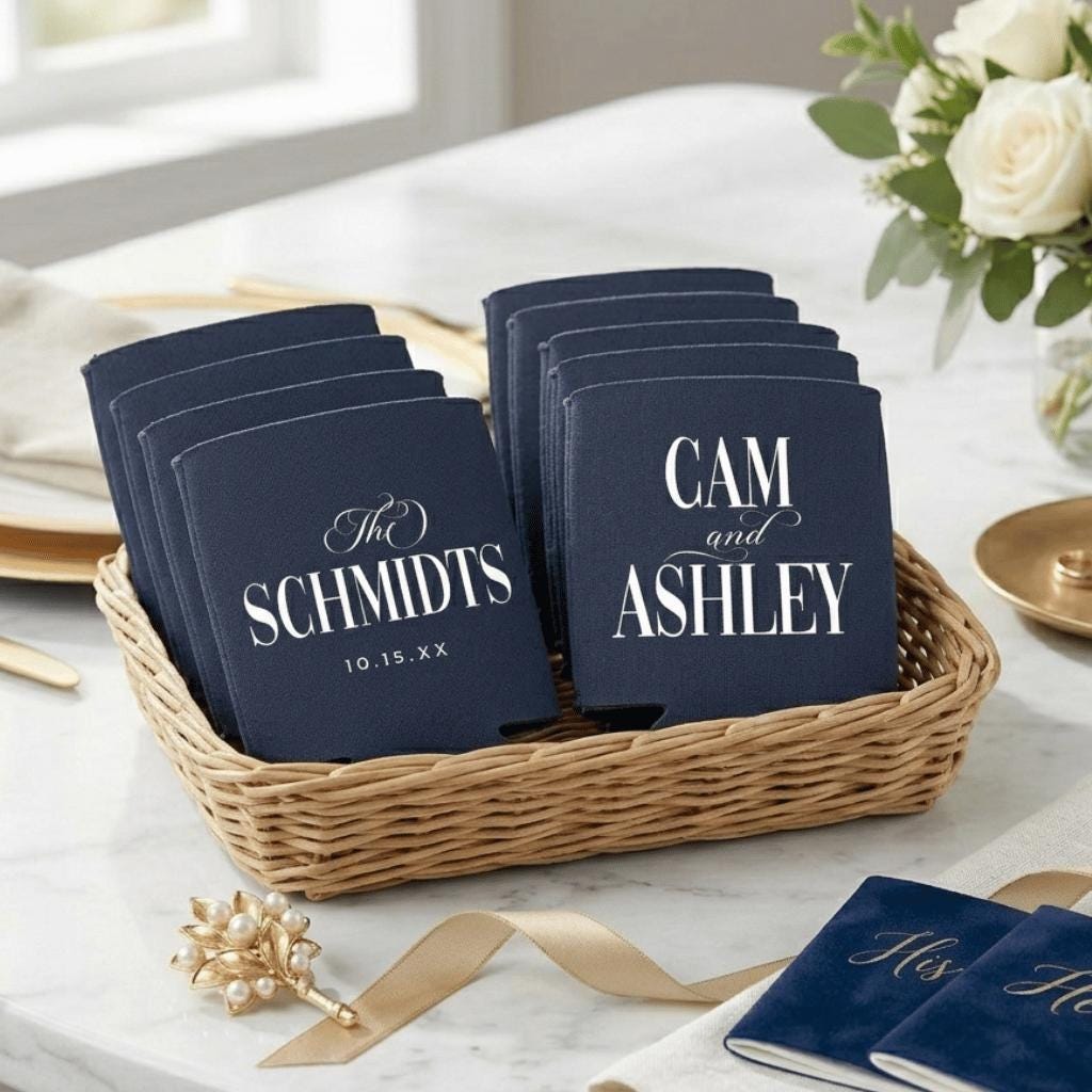 Wedding Can Cooler Custom Wedding Favor Can Coolers, Personalized Can Holders, Personalized Beer Huggers, Can Coolers, Wedding favors