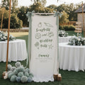 Coastal Linen Bridal Shower Banner, Custom Seashells and Wedding Bells Wedding Welcome Sign, Rustic Beach Bachelorette Party Fabric Decor