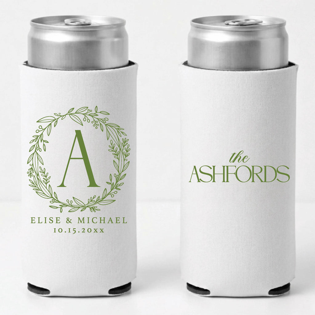 Personalized Slim Can Coolers for Weddings and Bachelorette Parties Custom Skinny Can Drink Sleeves Bulk Modern Party Favors