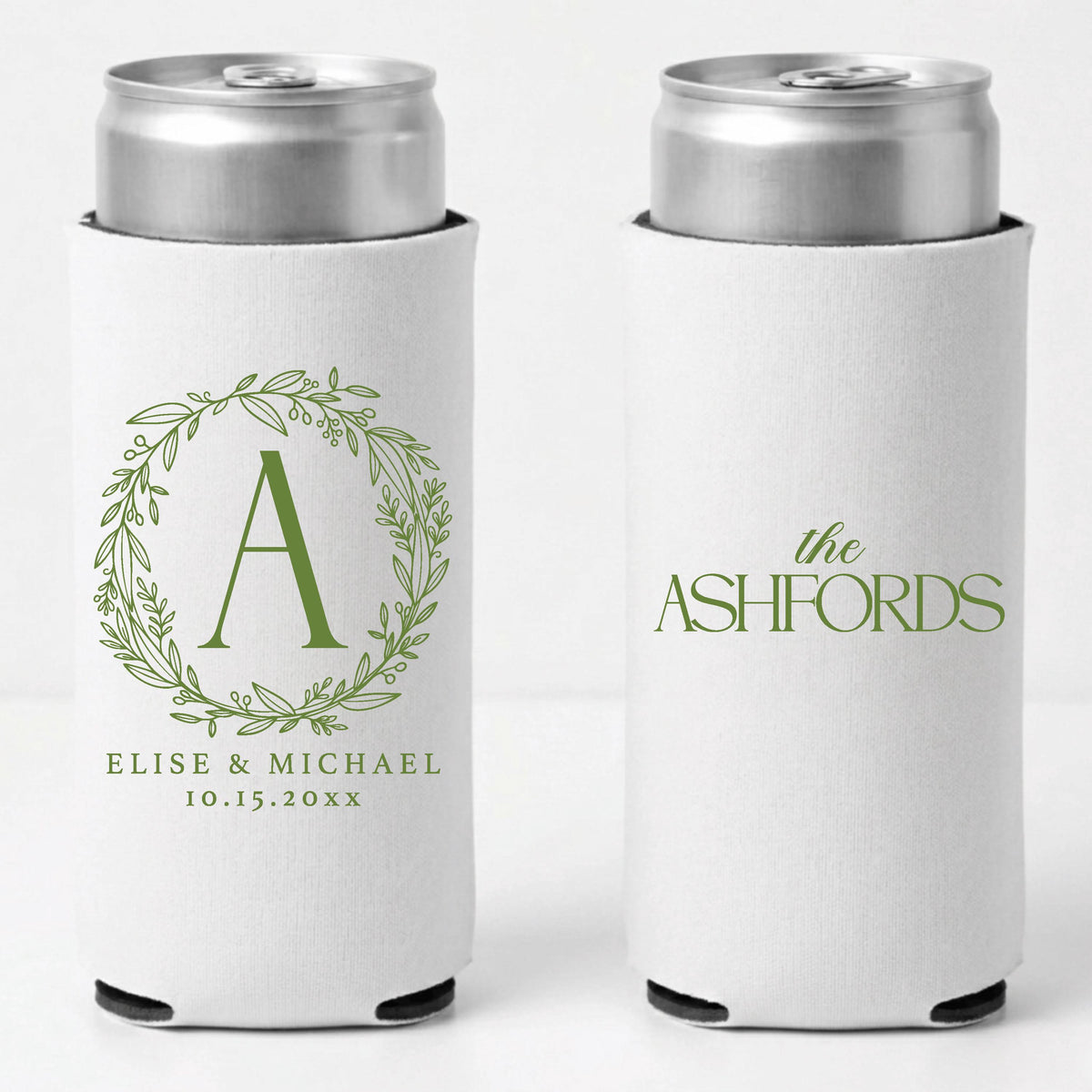 Personalized Slim Can Coolers for Weddings and Bachelorette Parties Custom Skinny Can Drink Sleeves Bulk Modern Party Favors