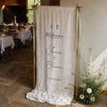 Personalized Linen Wedding Welcome Sign, Custom Fabric Banner, Modern Engagement Party Decor