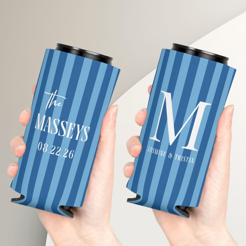 Personalized Wedding Can Coolers, Custom Monogrammed Can Coolers, Custom Can Coolers, Custom Wedding Favors, Party Favors (CZ535)
