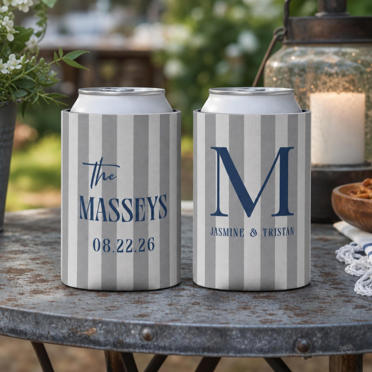 Personalized Wedding Can Coolers, Custom Monogrammed Can Coolers, Custom Can Coolers, Custom Wedding Favors, Party Favors (CZ535)