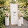 Personalized Wedding Welcome Banner, Linen Ceremony Backdrop, Custom Garden Wedding Sign Decor