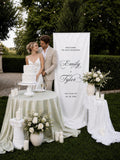 Luxury Fabric Wedding Welcome Sign - Modern Silk Satin Wedding Sign for Ceremony - Elegant Custom Banner Backdrop