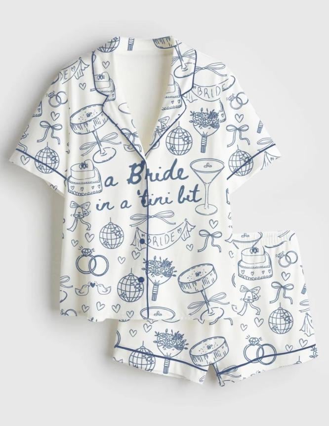 Bachelorette Pajamas – Bride Pjs Set – Bridal Party Getting Ready – Martini Disco Pyjamas – Bachelorette Gift