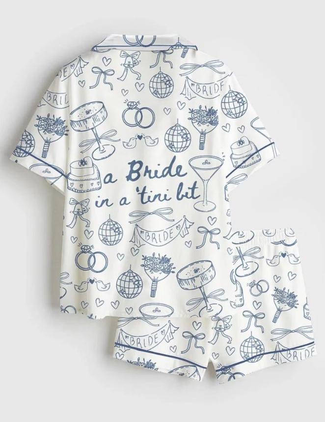 Bachelorette Pajamas – Bride Pjs Set – Bridal Party Getting Ready – Martini Disco Pyjamas – Bachelorette Gift
