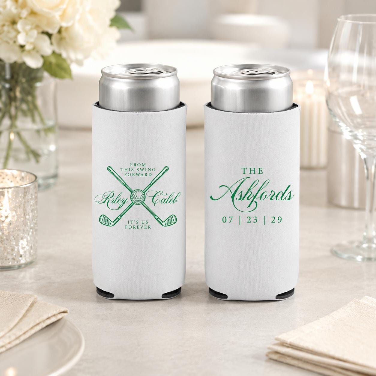 It's Us Forever Slim Can Coolers, From This Swing Forward Favors