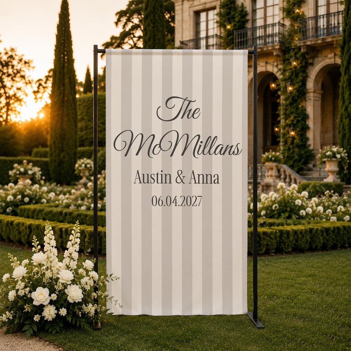 Fabric Wedding Welcome Sign, Personalized Linen Welcome Sign, Modern Wedding Welcome Sign, Wedding Banner, Custom Fabric Banner