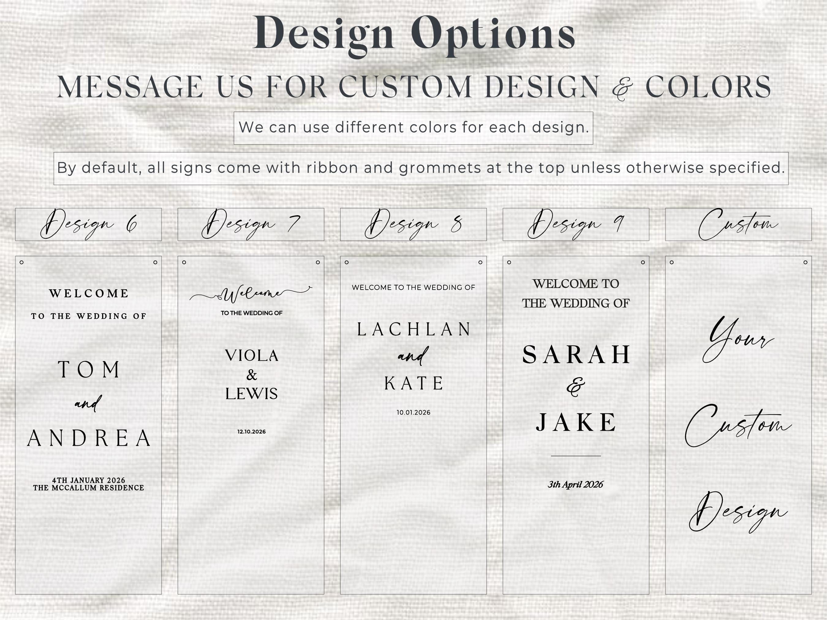 Wedding Welcome Linen Banner, Elegant Personalized Reception Decoration