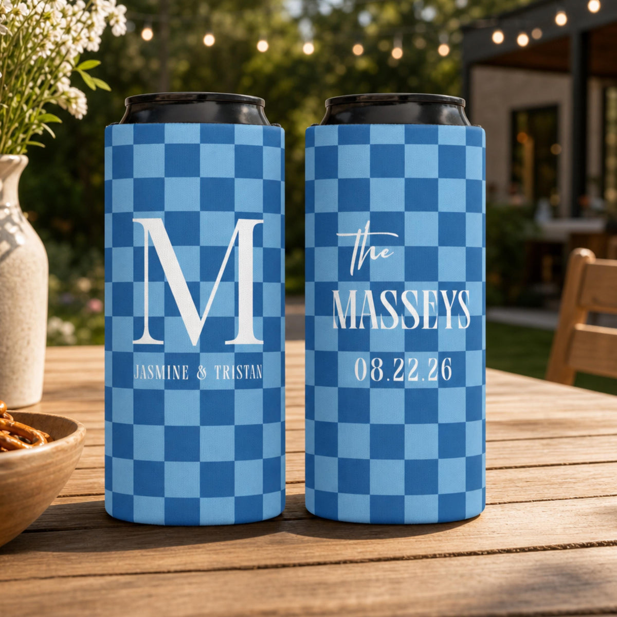 Personalized Wedding Can Coolers, Custom Monogrammed Can Coolers, Custom Can Coolers, Custom Wedding Favors, Party Favors (CZ536)