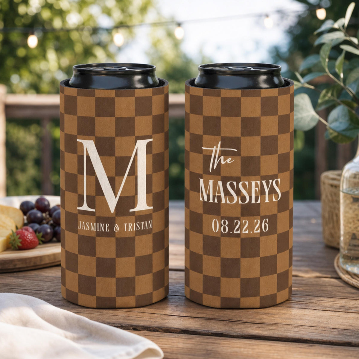Personalized Wedding Can Coolers, Custom Monogrammed Can Coolers, Custom Can Coolers, Custom Wedding Favors, Party Favors (CZ536)