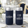 Custom Wedding Can Coolers, Personalized Bridal Shower Favors, Slim Beer Huggers