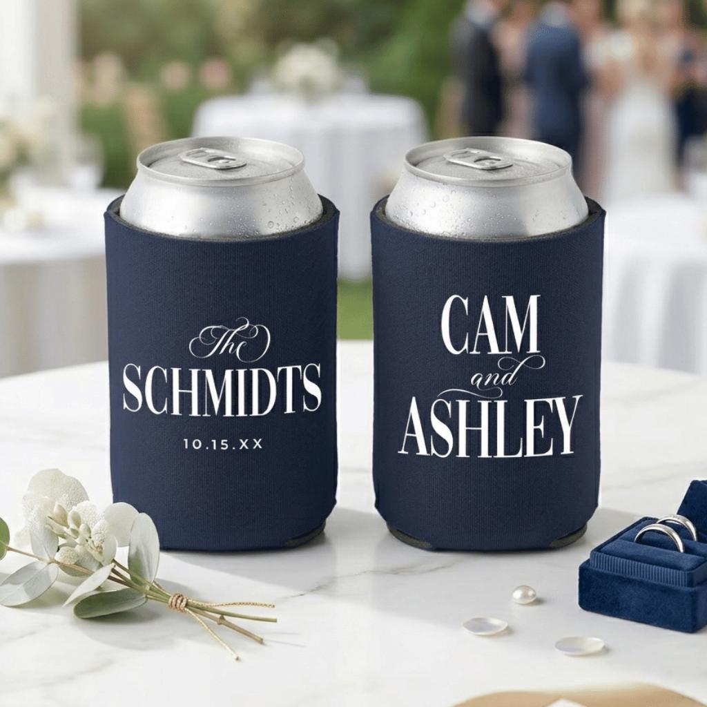 Wedding Can Cooler Custom Wedding Favor Can Coolers, Personalized Can Holders, Personalized Beer Huggers, Can Coolers, Wedding favors