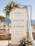 Fabric Wedding Welcome Sign, Custom Linen Wedding Banner, Modern Wedding Welcome Sign, Personalized Ceremony Decor
