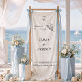 Custom Fabric Wedding Welcome Sign, Modern Linen Wedding Sign, Wedding Banner, Personalised Wedding Decor, Engagement Party Sign