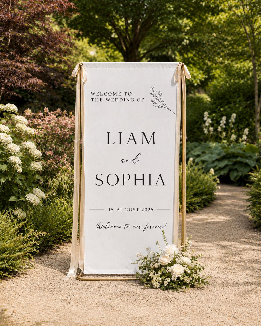 Custom Fabric Wedding Welcome Sign, Modern Wedding Welcome Sign ,Fabric Linen Wedding ceremony, Boho Wedding Welcome Sign, High-Res Print