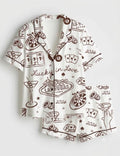 Lucky in Love Pajama Set – Vegas Inspired Casino Print – Couple Gift & Honeymoon Sleepwear